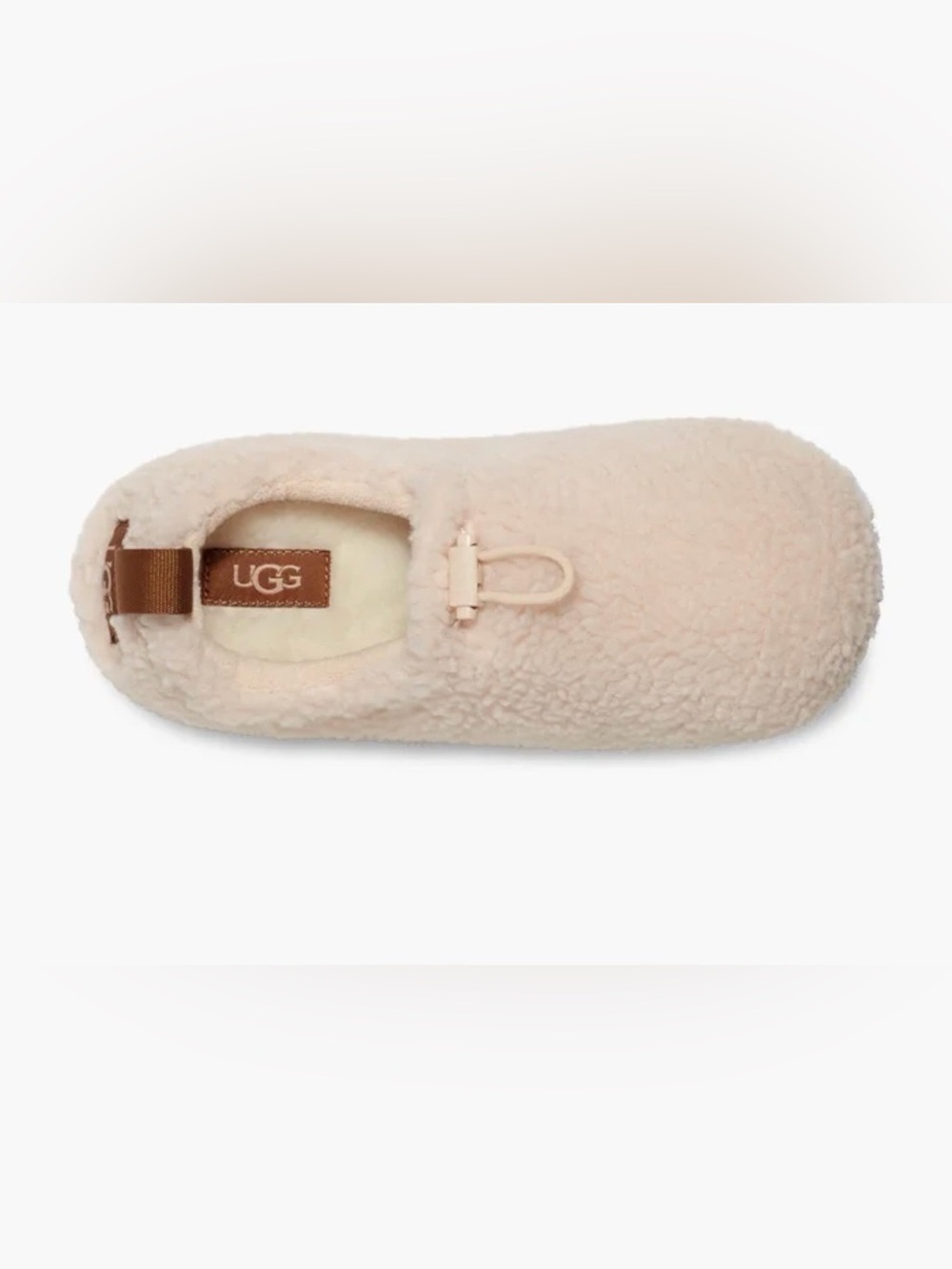UGG Plushy Slipper in Light Beige Women's Plushy Slip-On Slippers Size 9 NWOT